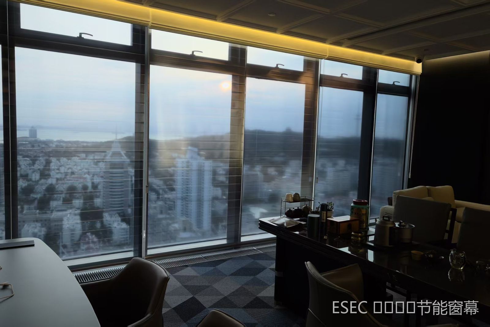 Office glass curtain wall with the city view