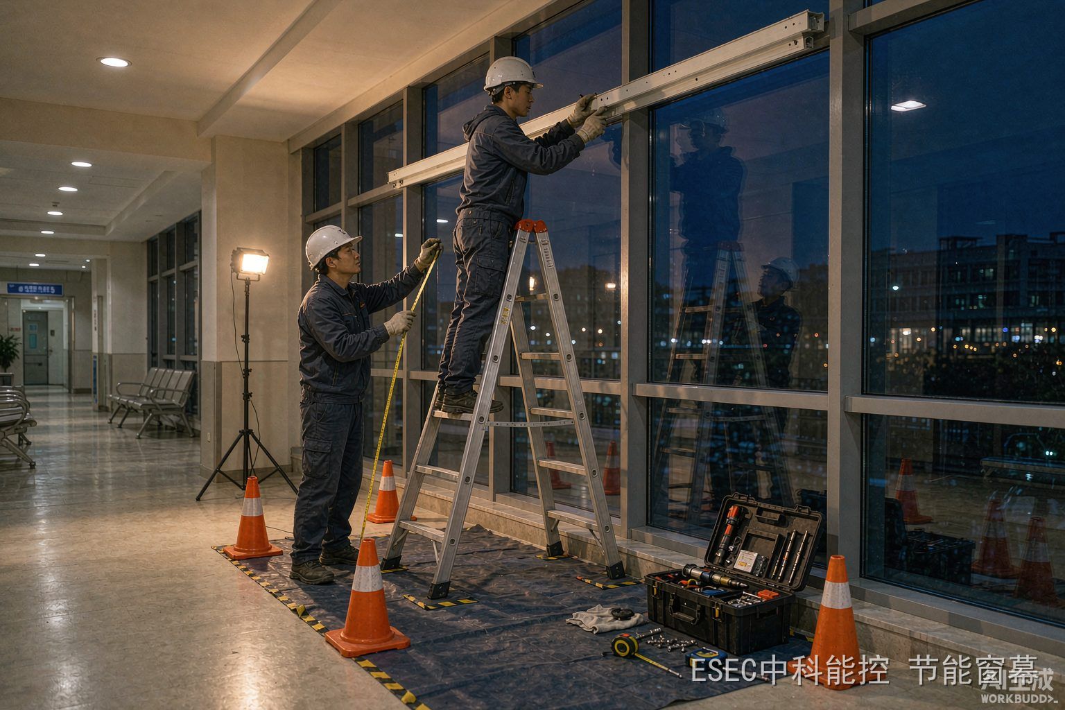 医院公共区域夜间错峰加装施工示意插图